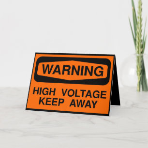 warning high voltage card