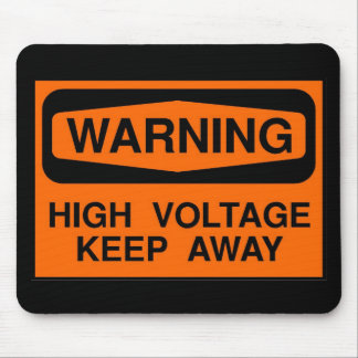 warning high voltage mouse pad
