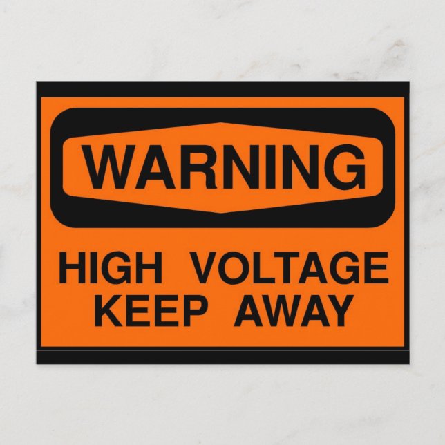 warning high voltage postcard (Front)