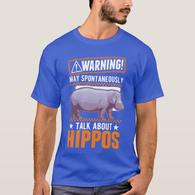Warning Hippopotamus Hippo funny T-Shirt (Front)