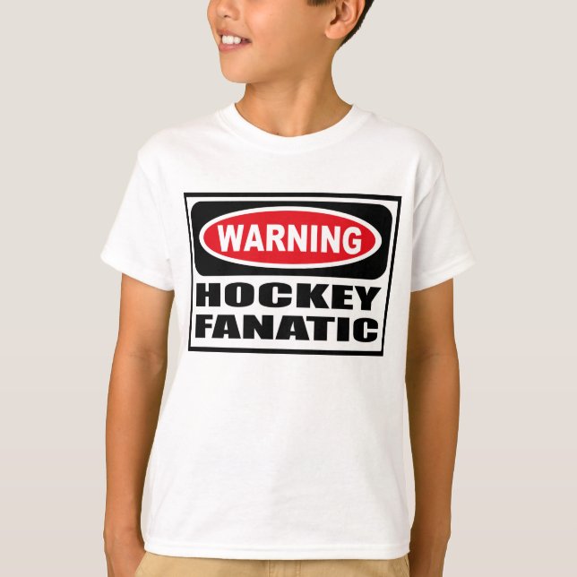 Warning HOCKEY FANATIC Kid's T-Shirt (Front)
