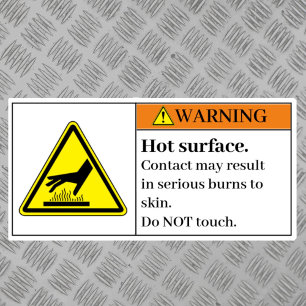 Warning Hot Surface Label