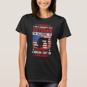 Warning I Am A Grumpy Old Veteran T-Shirt