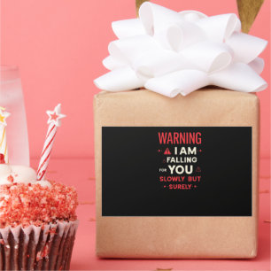 Warning I Am Falling For You Cool Statement Rectangular Sticker