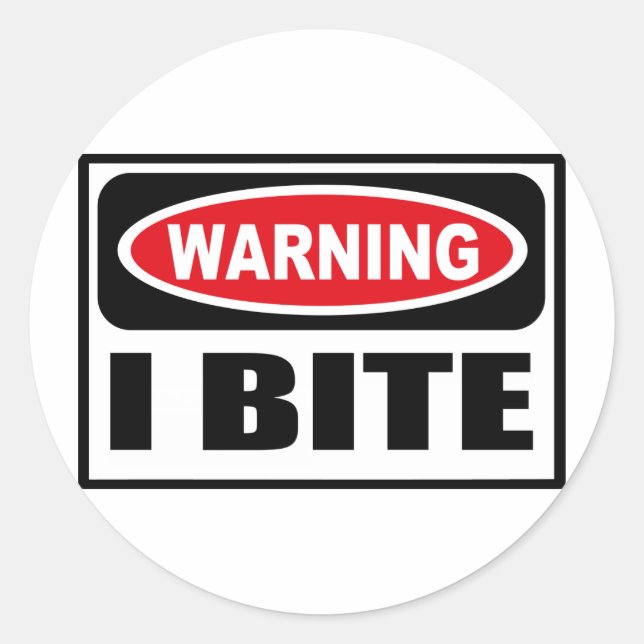 Warning I BITE Sticker (Front)