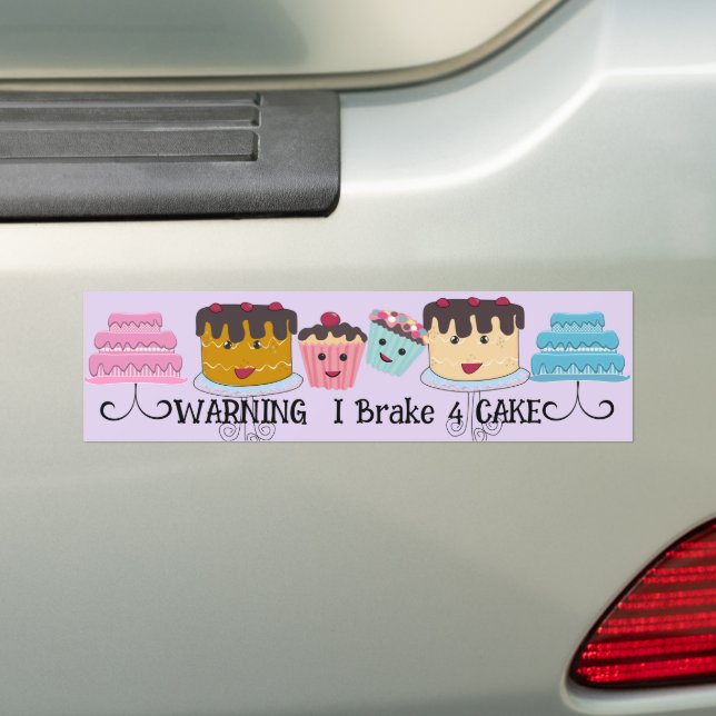 WARNING I brake for SUGAR! Bumper Sticker (On Car)