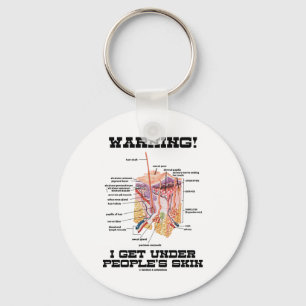 Warning! I Get Under People's Skin (Humour) Key Ring