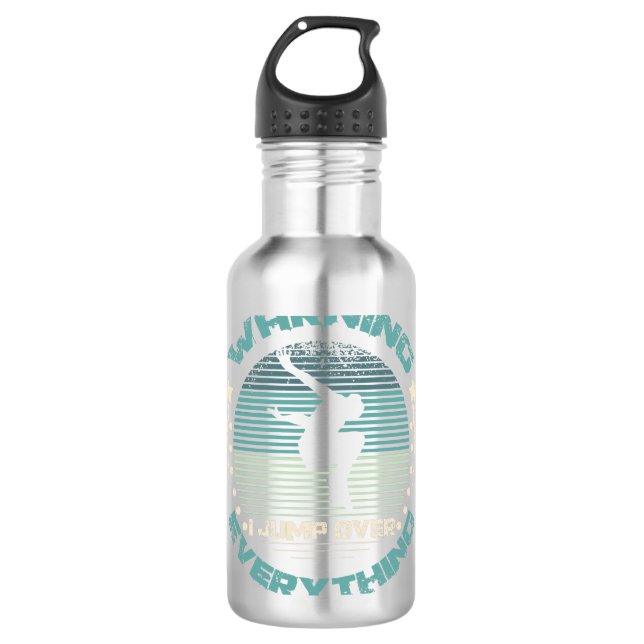 Warning I Jump Over Everything Parkour 710 Ml Water Bottle (Front)