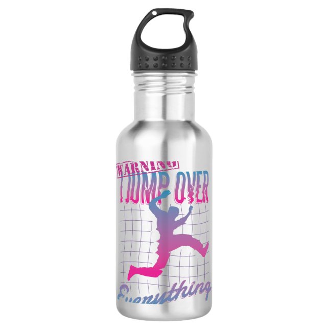 Warning I Jump Over Everything Parkour 710 Ml Water Bottle (Front)