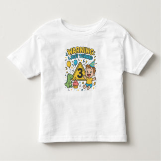 WARNING I Just Turned Three - 3rd Birthday  Toddler T-Shirt