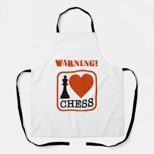 Warning! I love chess Apron