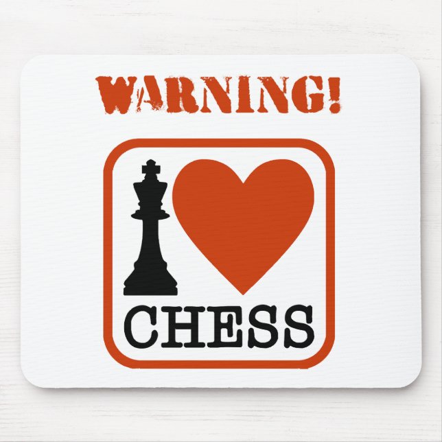 Warning! I love chess Mouse Pad (Front)
