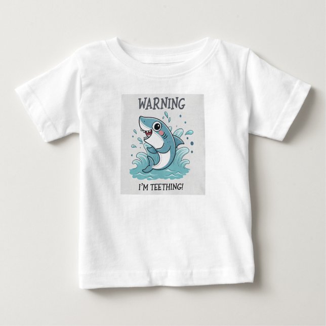 Warning I’m Teething Funny Teething Outfit  Baby T-Shirt (Front)
