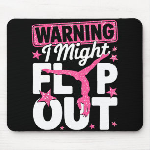 Warning I Might Flip Out Cheer Girl Cheerleading C Mouse Pad