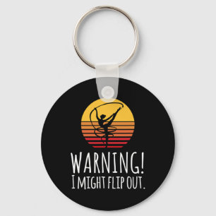 Warning I Might Flip Out Gymnast Gymnastic Gifts _ Key Ring