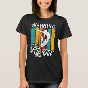 Warning I Might Flip Out Gymnast Gymnastics Pun Ou T-Shirt
