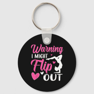 Warning I Might Flip Out Handstand Gymnast Gymnast Key Ring