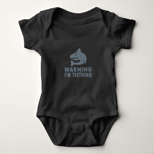  Warning I'm Teething Baby Bodysuit (Front)