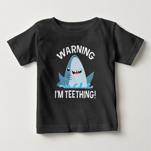 Warning I'm Teething Baby T-Shirt (Front)