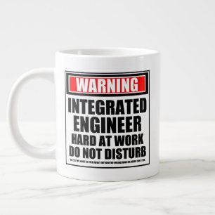 Warning Integrated Engineer Hard At Work Large Coffee Mug