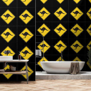 Warning Kangaroo Custom Colour Black Funny Wallpaper