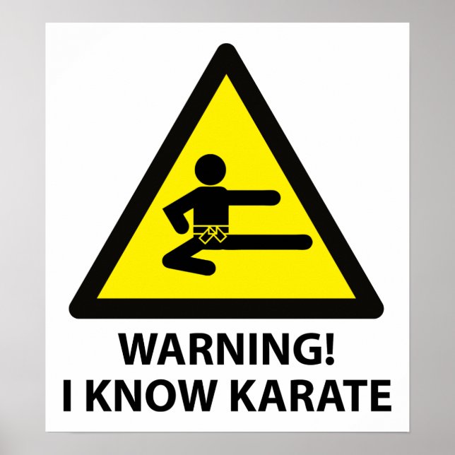 Warning Karate Poster (Front)