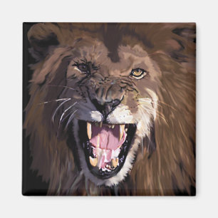 Warning lion magnet