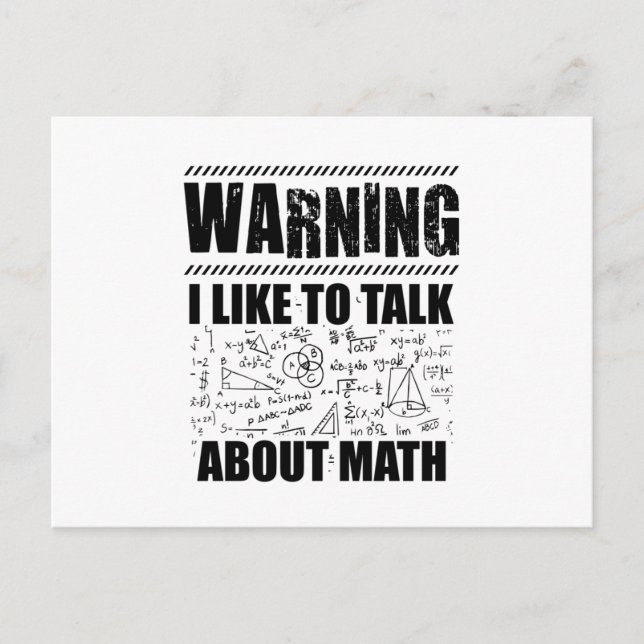 Warning Mathematician | Math Science Gift Postcard (Front)