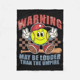 Warning May Be Louder Than The Umpire Game Day Sof Fleece Blanket