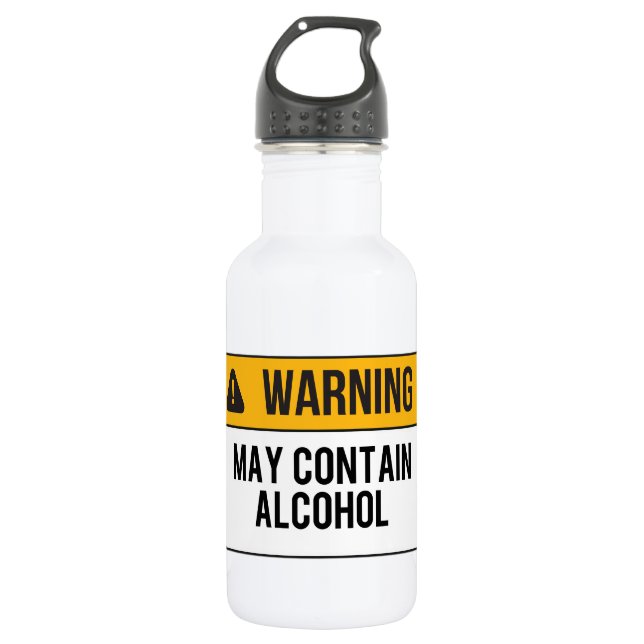 Warning - May Contain Alcohol 532 Ml Water Bottle (Front)
