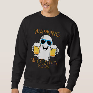 Warning May Contain Boos Mens Halloween Sweatshirt