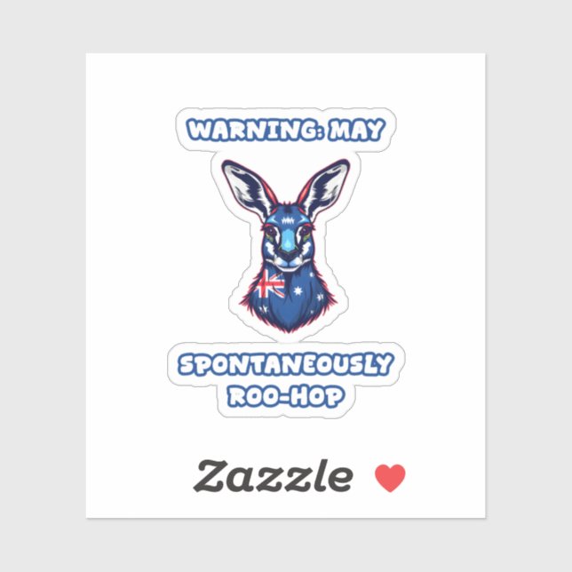 Warning May Spontaneously Roo-Hop Funny Aussie (Sheet)