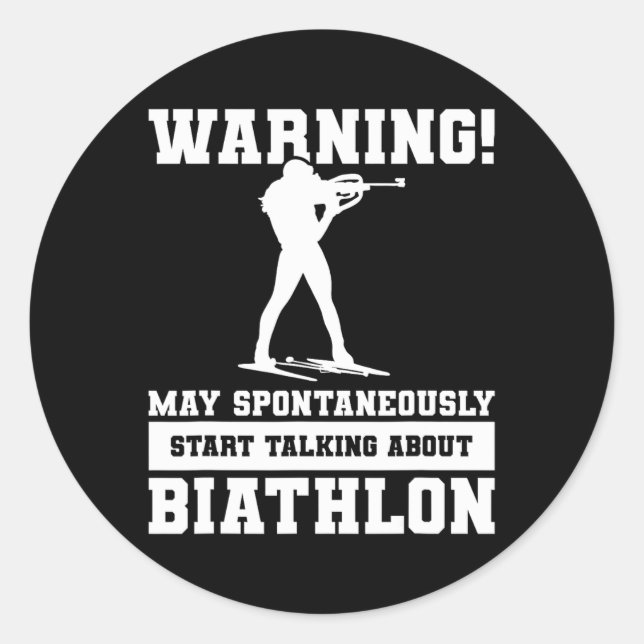 Warning May Spontaneously Start Talking About Biat Classic Round Sticker (Front)