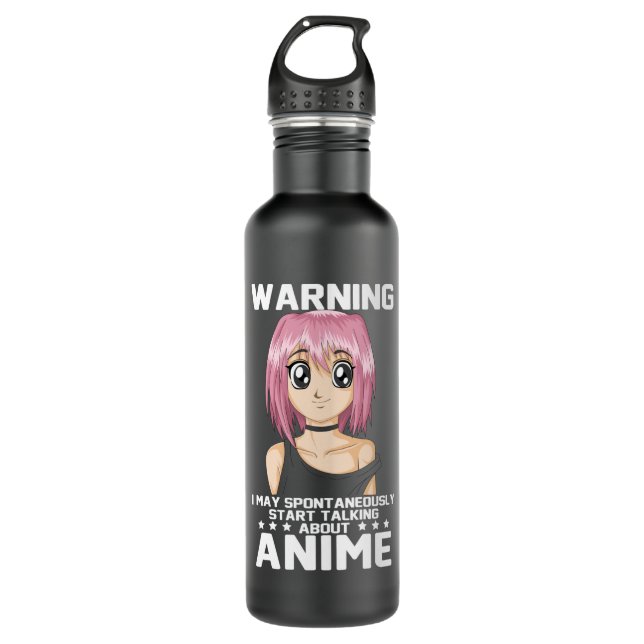warning may start talking about anime 710 ml water bottle (Front)
