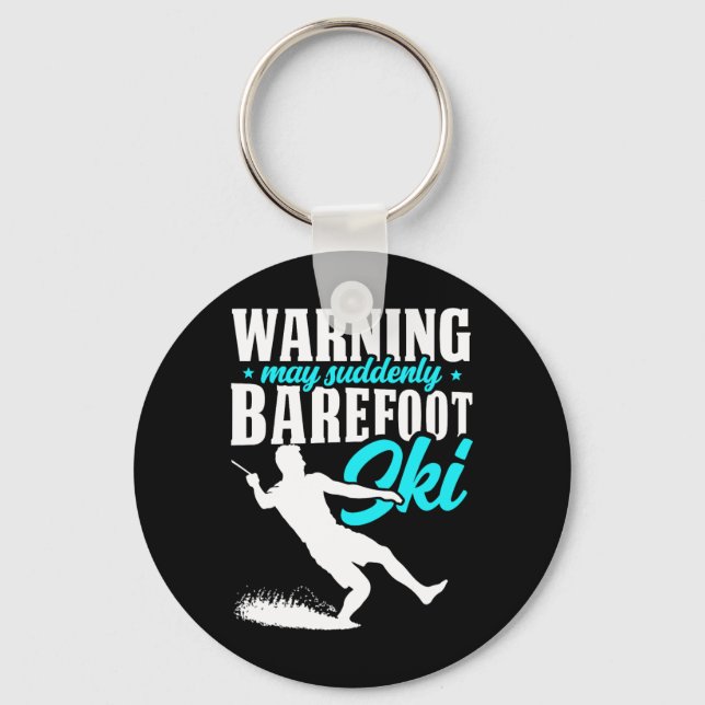 Warning May Suddenly Refoot Ski Humourous Skier  Key Ring (Front)