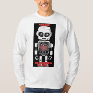 Warning: May Talk About AI Men's White Long Sleeve T-Shirt