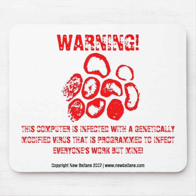 WARNING! MOUSE PAD (Front)