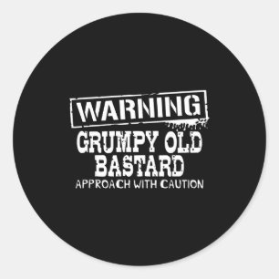 Warning Mpy Old Approach With Caution Funny  Classic Round Sticker