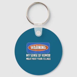 Warning My Sense Of Humor Funny Quote Retro Shirt  Key Ring