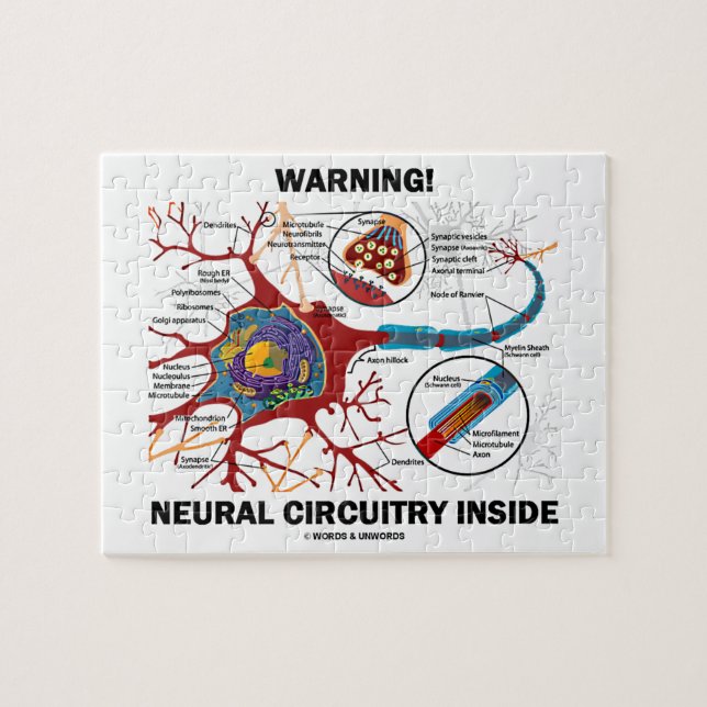 Warning! Neural Circuitry Inside (Neuron Synapse) Jigsaw Puzzle (Horizontal)