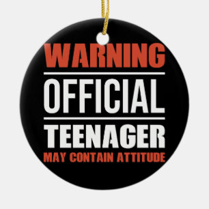 Warning Official Teenager 13 Birthday May Contain Ceramic Ornament