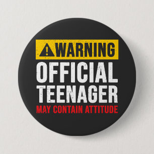 Warning Official Teenager 13th Birthday Gift 7.5 Cm Round Badge