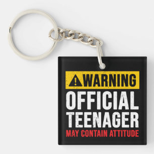 Warning Official Teenager 13th Birthday Gift Key Ring