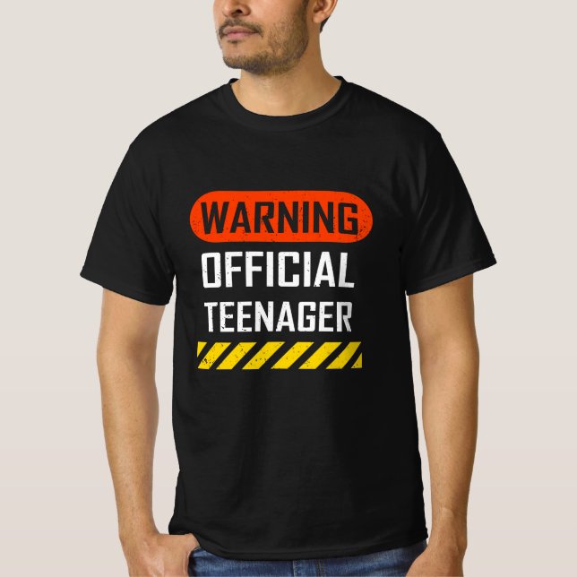Warning Official Teenager  - 13th Birthday Gift T-Shirt (Front)