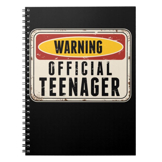 Warning Official Teenager Boys Girls 13th Birthday Notebook (Front)