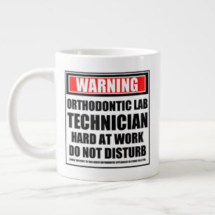 Warning Orthodontic Lab Technician Hard At Work Large Coffee Mug