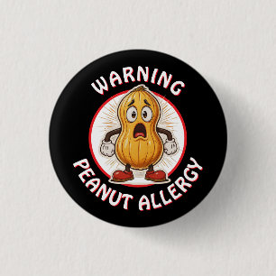 Warning Peanut Allergy Alert   3 Cm Round Badge