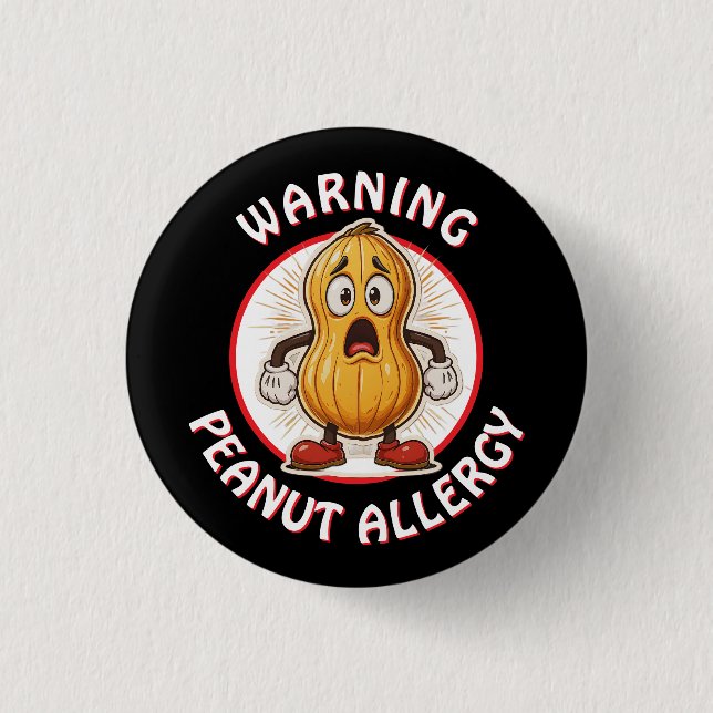 Warning Peanut Allergy Alert   3 Cm Round Badge (Front)