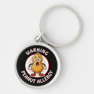 Warning Peanut Allergy Alert   Key Ring