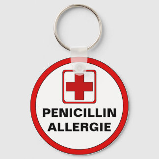 Warning - penicillin allergy key ring